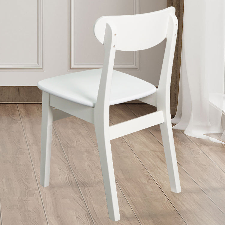 Silla auxiliar escandinava de madera de caucho con respaldo abierto, silla de comedor tapizada natural (juego de 2)