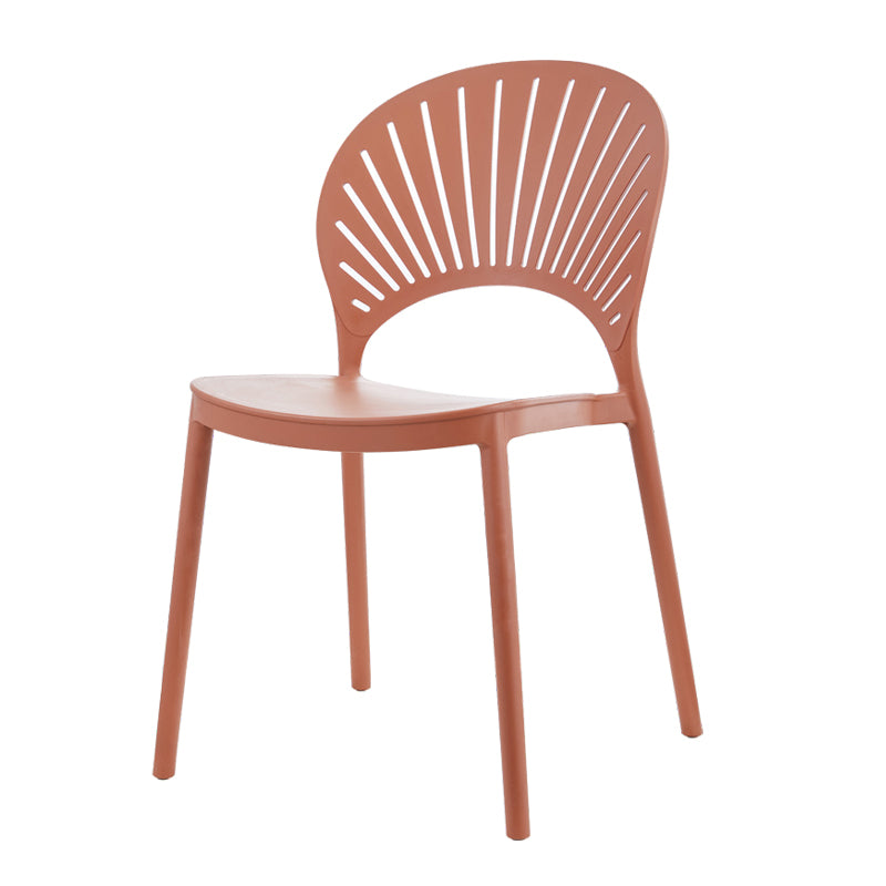 Contemporary Style Plastic Dining Armless Chair Open Back Dining Side Chair