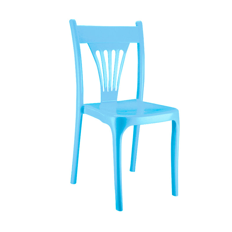Plastique de style contemporain dinant la chaise sans bras de bras d'empilage de dos de latte de chaises