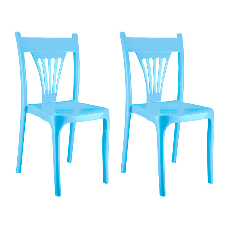 El plástico del estilo contemporáneo que cena la silla sin brazos del brazo del apilamiento de la parte posterior del listón de las sillas