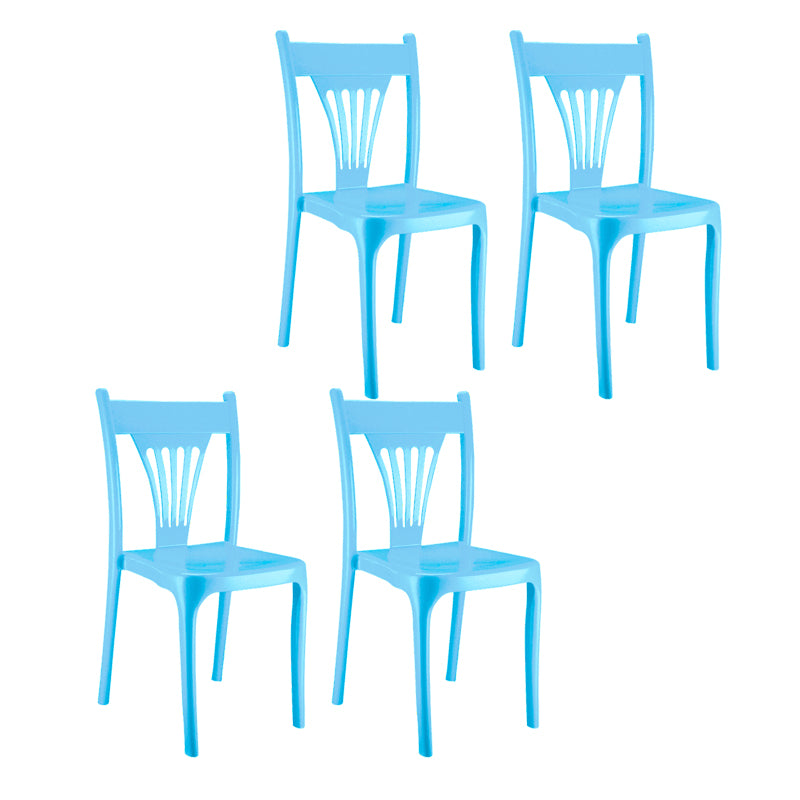El plástico del estilo contemporáneo que cena la silla sin brazos del brazo del apilamiento de la parte posterior del listón de las sillas