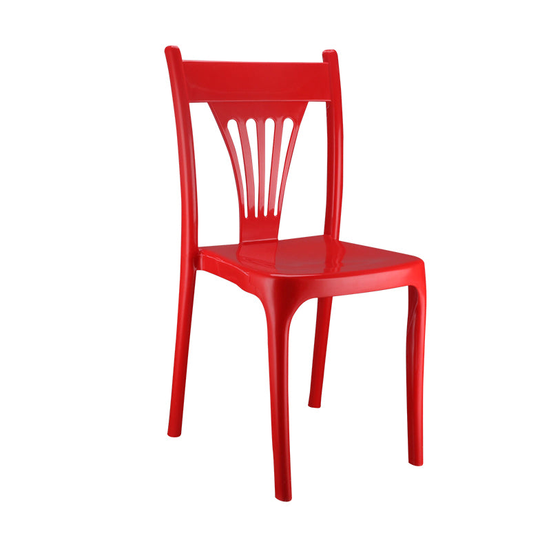 Plastique de style contemporain dinant la chaise sans bras de bras d'empilage de dos de latte de chaises
