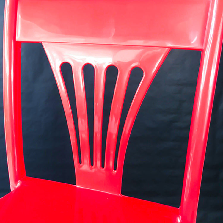 El plástico del estilo contemporáneo que cena la silla sin brazos del brazo del apilamiento de la parte posterior del listón de las sillas