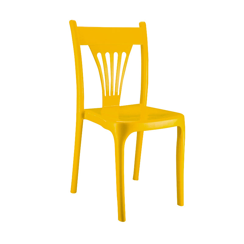 Plastique de style contemporain dinant la chaise sans bras de bras d'empilage de dos de latte de chaises
