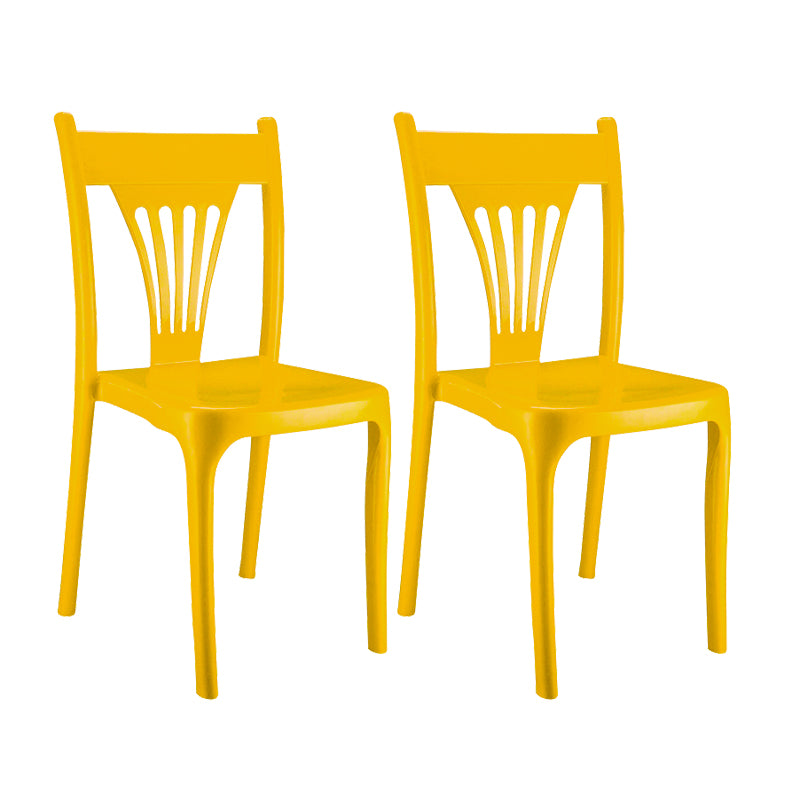 El plástico del estilo contemporáneo que cena la silla sin brazos del brazo del apilamiento de la parte posterior del listón de las sillas