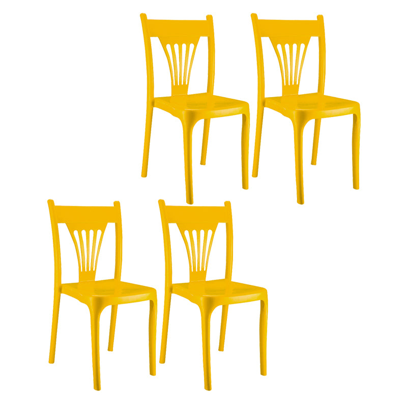 El plástico del estilo contemporáneo que cena la silla sin brazos del brazo del apilamiento de la parte posterior del listón de las sillas