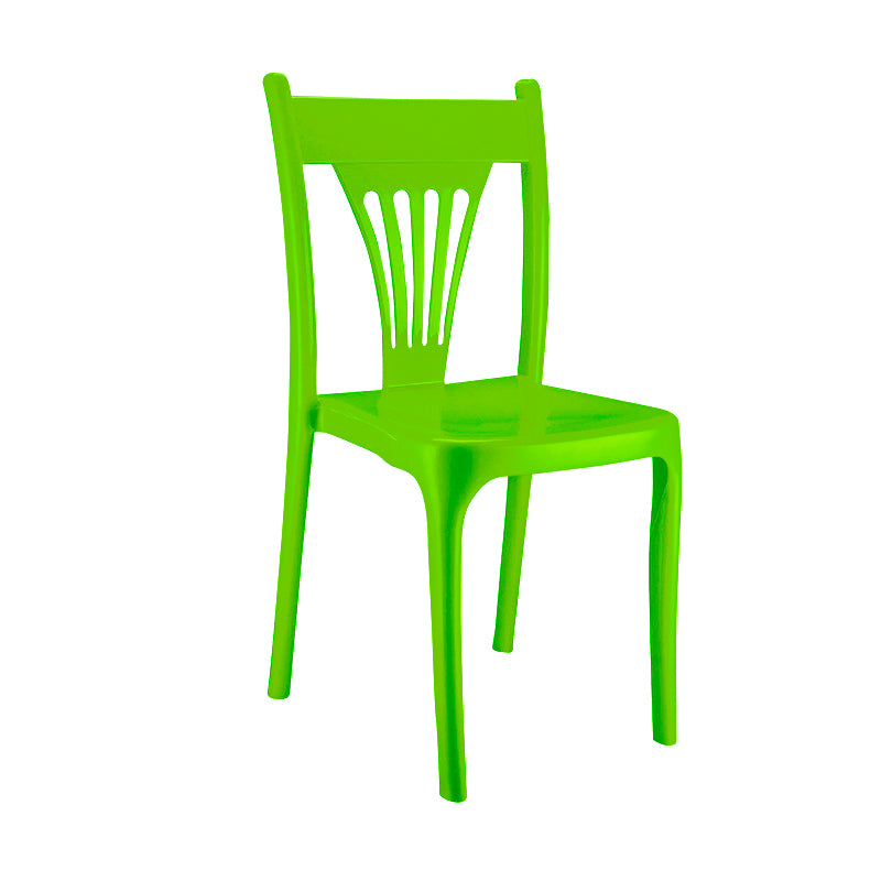 El plástico del estilo contemporáneo que cena la silla sin brazos del brazo del apilamiento de la parte posterior del listón de las sillas