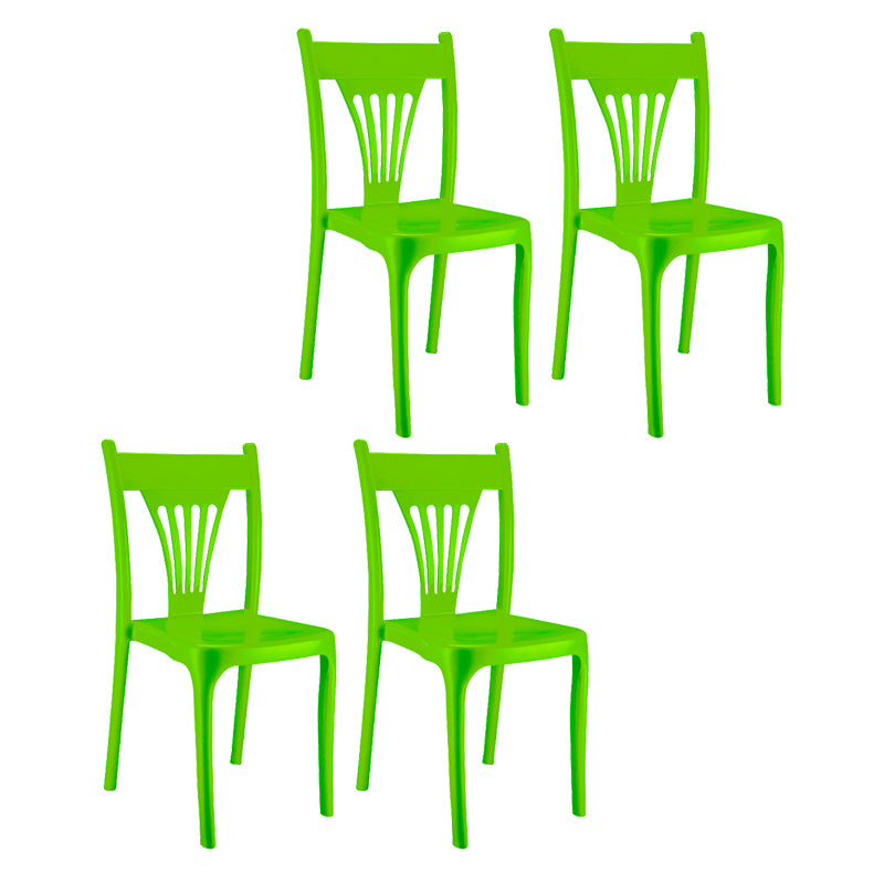 El plástico del estilo contemporáneo que cena la silla sin brazos del brazo del apilamiento de la parte posterior del listón de las sillas