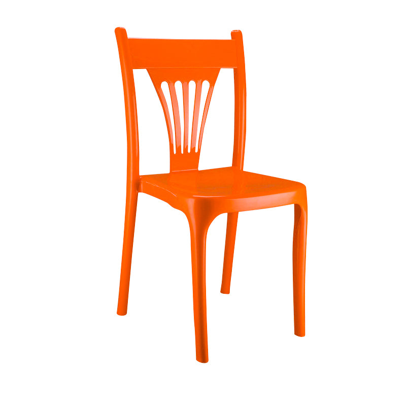 Plastique de style contemporain dinant la chaise sans bras de bras d'empilage de dos de latte de chaises