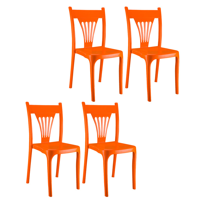 El plástico del estilo contemporáneo que cena la silla sin brazos del brazo del apilamiento de la parte posterior del listón de las sillas