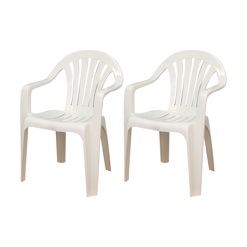 Fauteuil de style contemporain avec dossier à lattes en plastique, chaise d'appoint empilable pour salle à manger