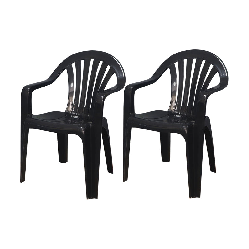 Sillón de estilo contemporáneo con respaldo de listones de plástico, silla auxiliar de comedor apilable