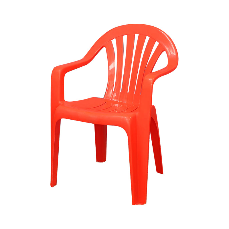 Sillón de estilo contemporáneo con respaldo de listones de plástico, silla auxiliar de comedor apilable