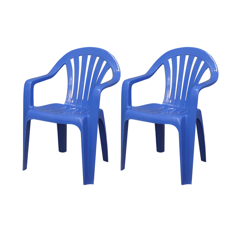 Fauteuil de style contemporain avec dossier à lattes en plastique, chaise d'appoint empilable pour salle à manger