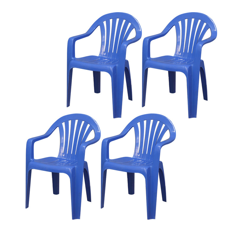 Sillón de estilo contemporáneo con respaldo de listones de plástico, silla auxiliar de comedor apilable