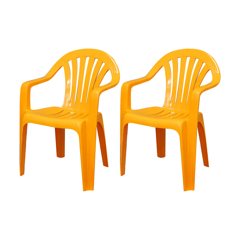 Fauteuil de style contemporain avec dossier à lattes en plastique, chaise d'appoint empilable pour salle à manger
