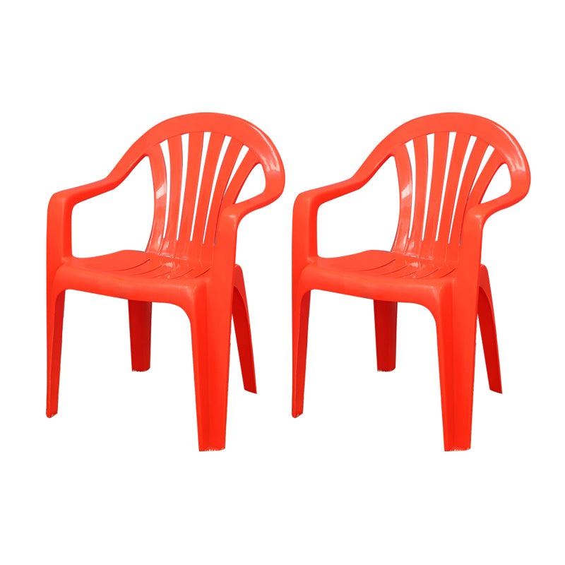 Fauteuil de style contemporain avec dossier à lattes en plastique, chaise d'appoint empilable pour salle à manger