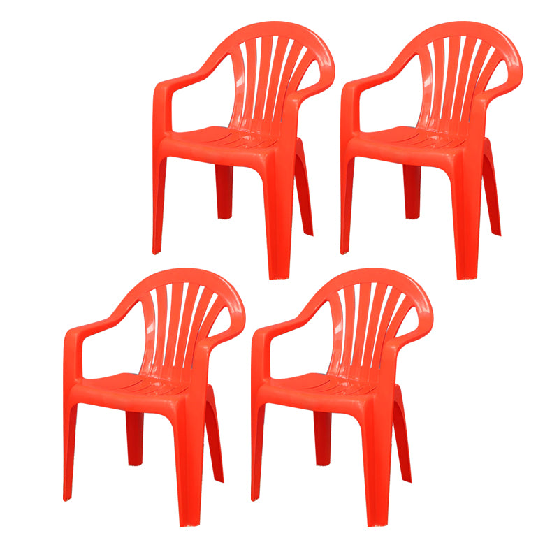 Sillón de estilo contemporáneo con respaldo de listones de plástico, silla auxiliar de comedor apilable