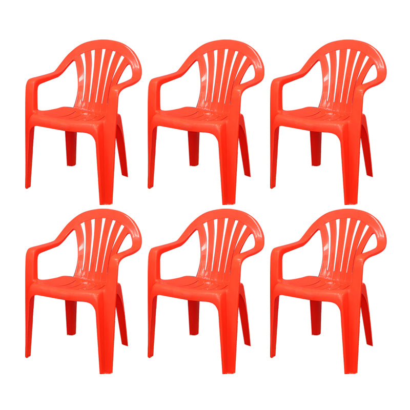Sillón de estilo contemporáneo con respaldo de listones de plástico, silla auxiliar de comedor apilable