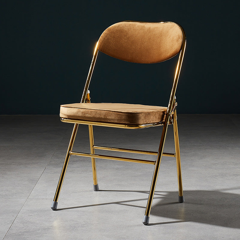 Chaises de salle à manger de style Glam, chaises d'appoint de cuisine sans accoudoirs avec pieds en métal