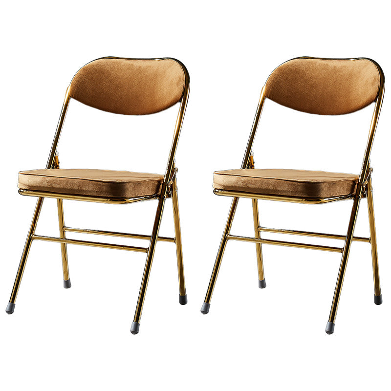 Sillas de comedor estilo Glam, sillas laterales sin brazos de cocina con patas de metal