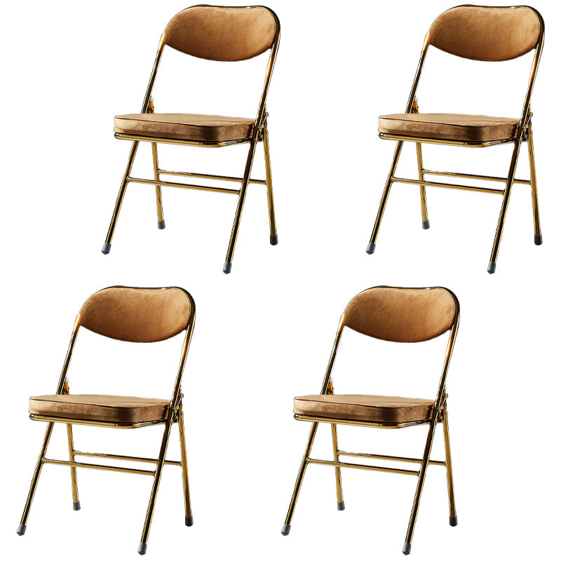 Sillas de comedor estilo Glam, sillas laterales sin brazos de cocina con patas de metal