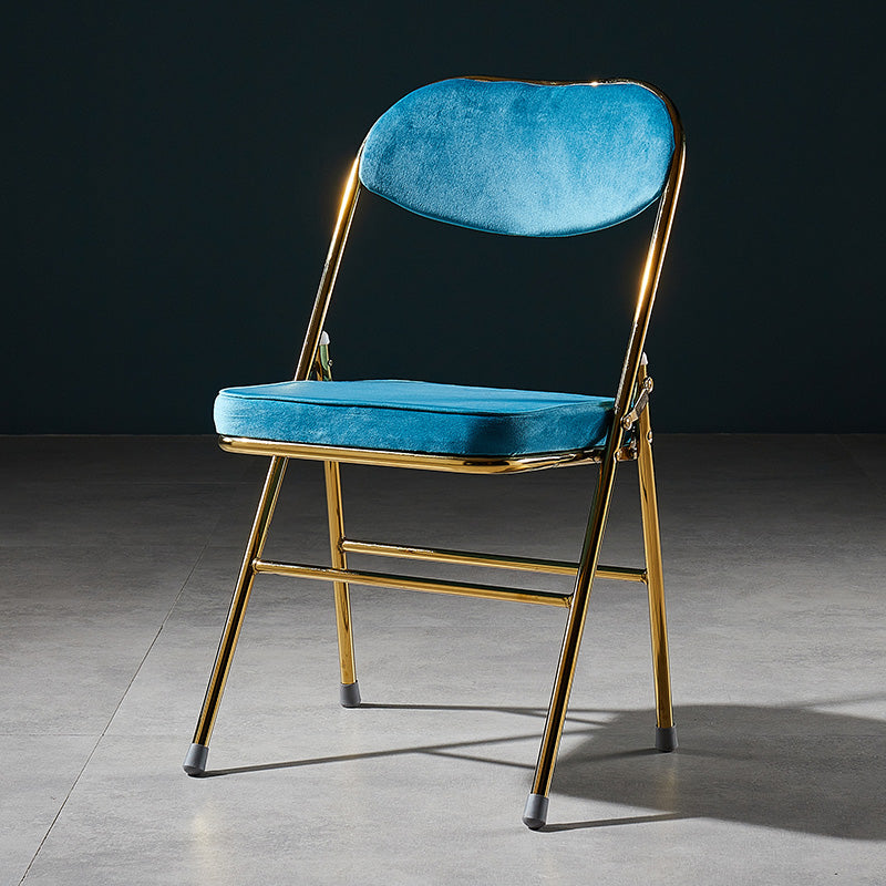 Sillas de comedor estilo Glam, sillas laterales sin brazos de cocina con patas de metal