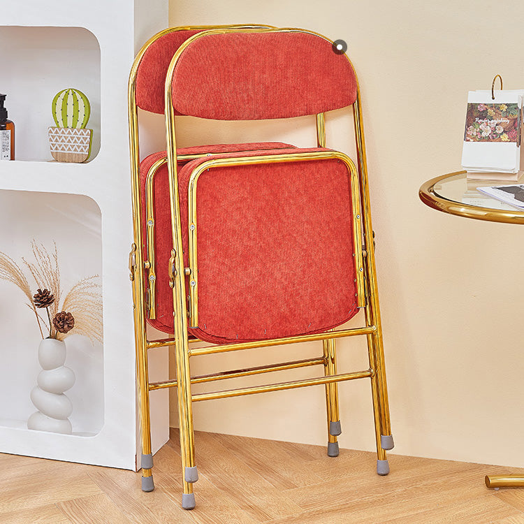 Sillas de comedor estilo Glam, sillas laterales sin brazos de cocina con patas de metal