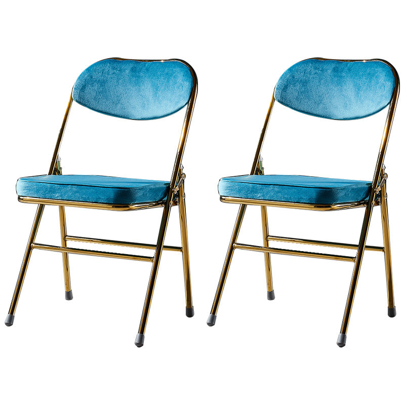 Sillas de comedor estilo Glam, sillas laterales sin brazos de cocina con patas de metal