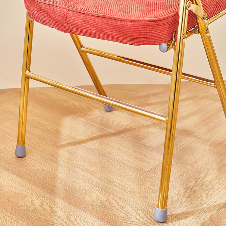 Sillas de comedor estilo Glam, sillas laterales sin brazos de cocina con patas de metal