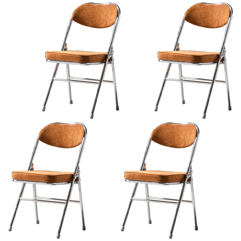 Sillas de comedor estilo Glam, sillas laterales sin brazos de cocina con patas de metal