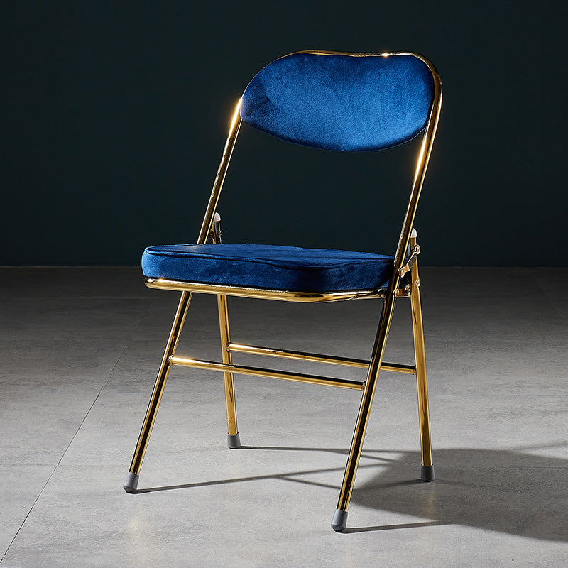 Sillas de comedor estilo Glam, sillas laterales sin brazos de cocina con patas de metal