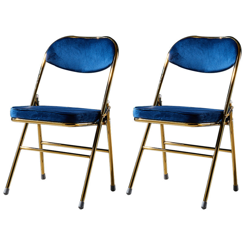 Sillas de comedor estilo Glam, sillas laterales sin brazos de cocina con patas de metal
