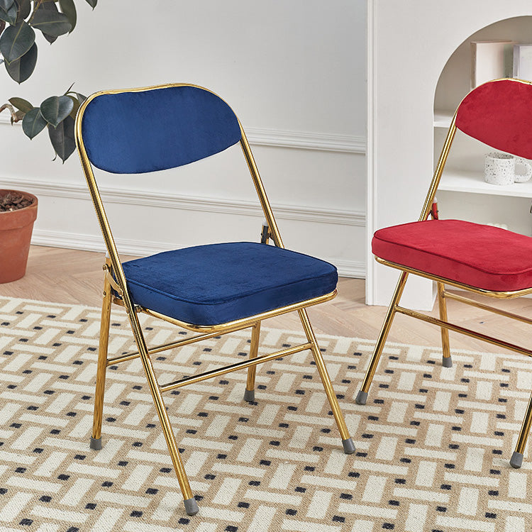 Sillas de comedor estilo Glam, sillas laterales sin brazos de cocina con patas de metal