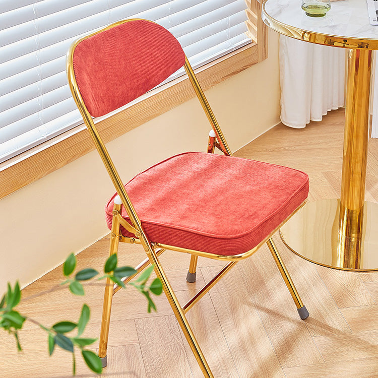 Sillas de comedor estilo Glam, sillas laterales sin brazos de cocina con patas de metal