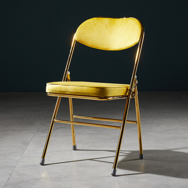 Sillas de comedor estilo Glam, sillas laterales sin brazos de cocina con patas de metal