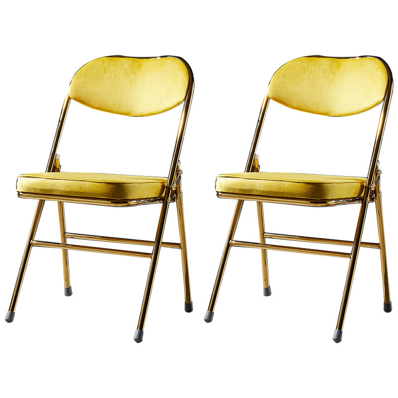Sillas de comedor estilo Glam, sillas laterales sin brazos de cocina con patas de metal