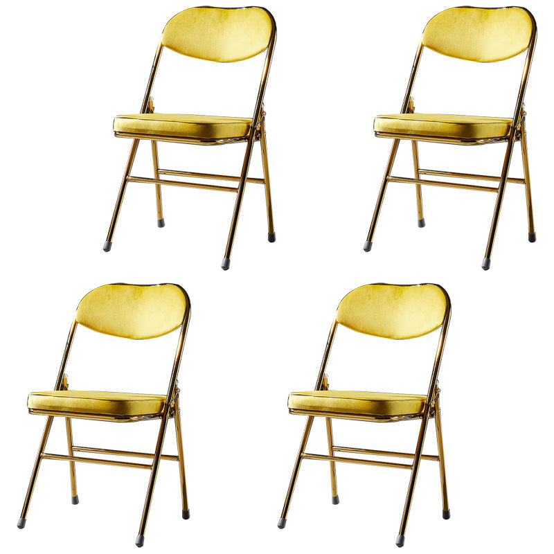 Sillas de comedor estilo Glam, sillas laterales sin brazos de cocina con patas de metal