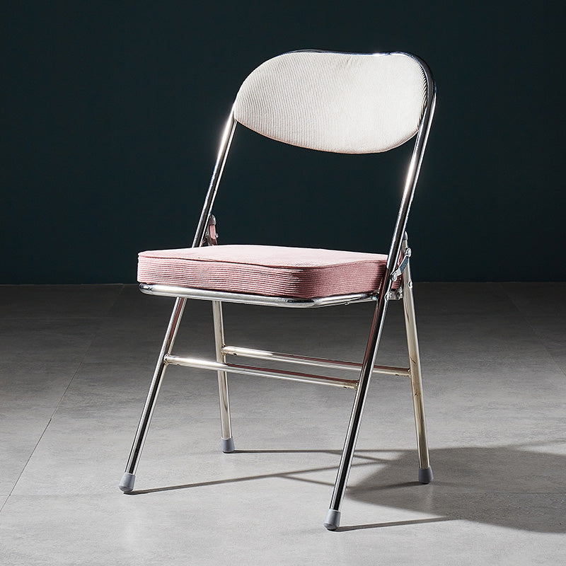 Sillas de comedor estilo Glam, sillas laterales sin brazos de cocina con patas de metal