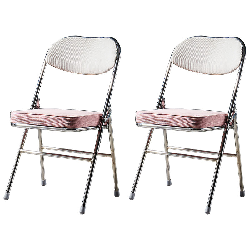 Sillas de comedor estilo Glam, sillas laterales sin brazos de cocina con patas de metal