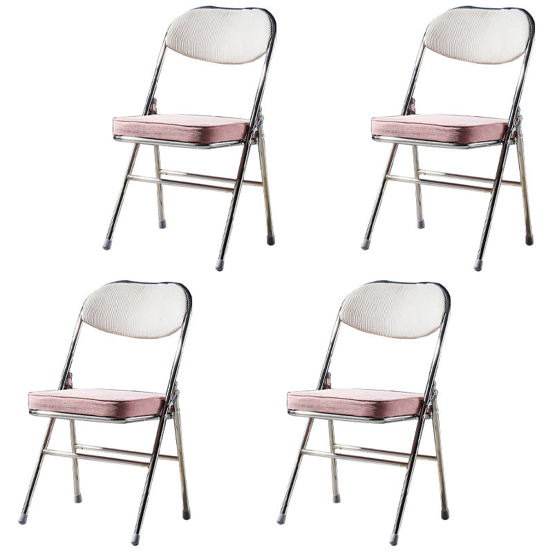 Sillas de comedor estilo Glam, sillas laterales sin brazos de cocina con patas de metal
