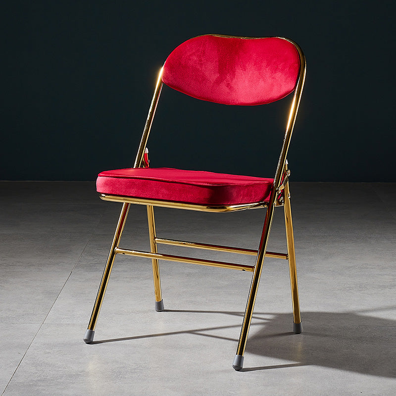 Sillas de comedor estilo Glam, sillas laterales sin brazos de cocina con patas de metal