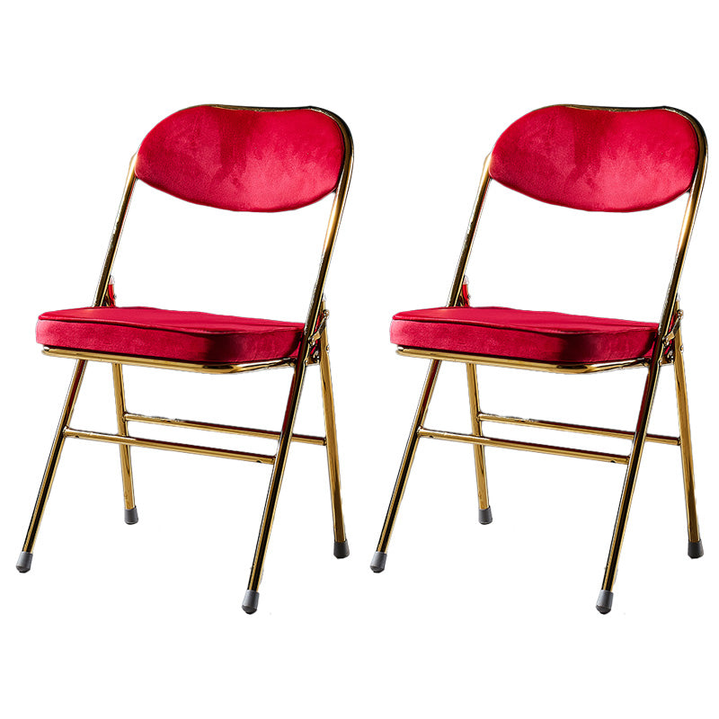 Sillas de comedor estilo Glam, sillas laterales sin brazos de cocina con patas de metal