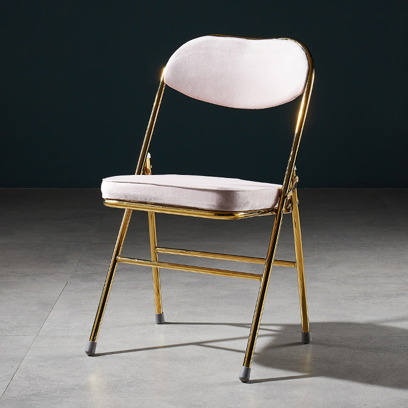Chaises de salle à manger de style Glam, chaises d'appoint de cuisine sans accoudoirs avec pieds en métal