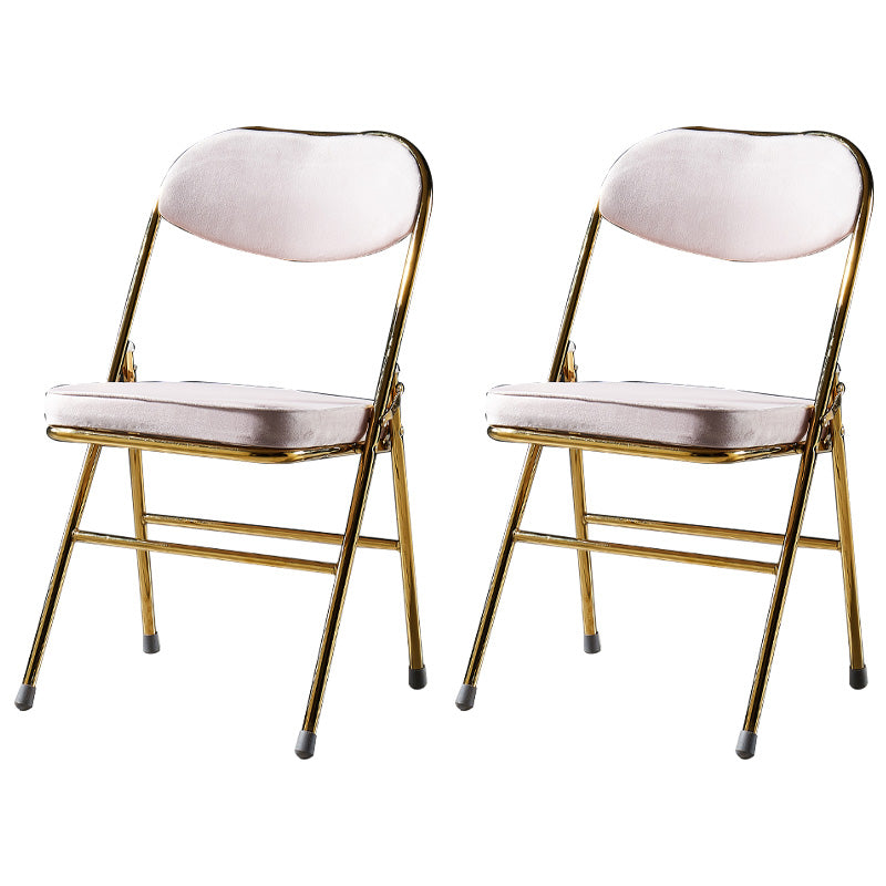 Sillas de comedor estilo Glam, sillas laterales sin brazos de cocina con patas de metal