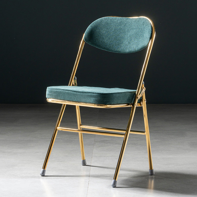 Sillas de comedor estilo Glam, sillas laterales sin brazos de cocina con patas de metal