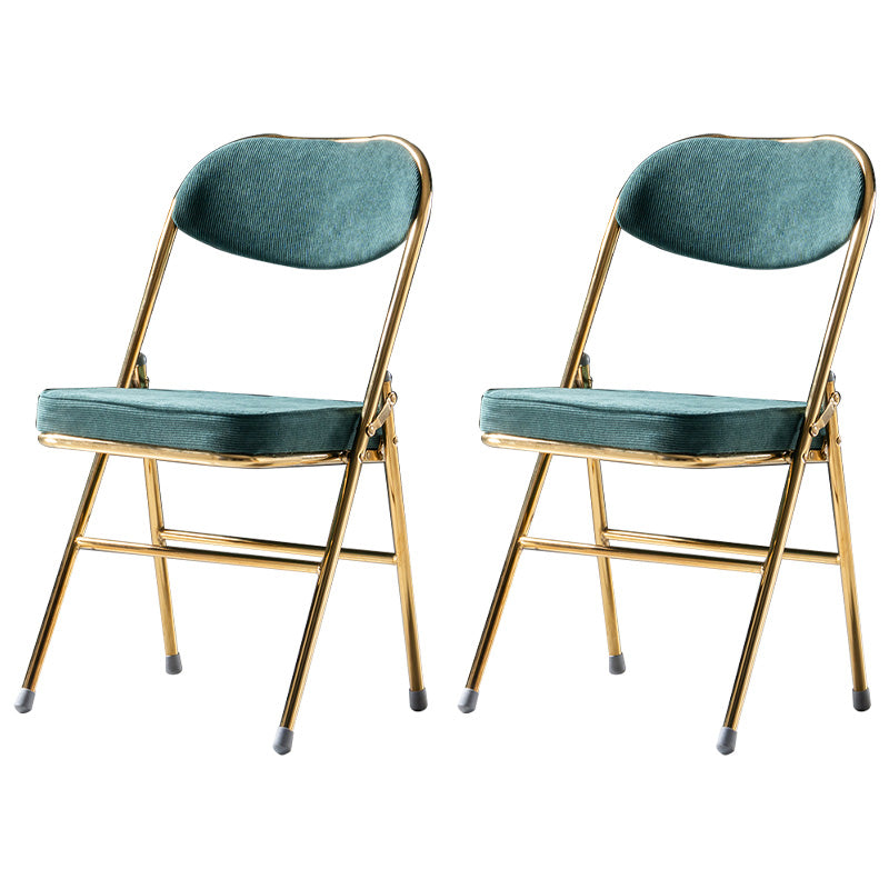 Sillas de comedor estilo Glam, sillas laterales sin brazos de cocina con patas de metal