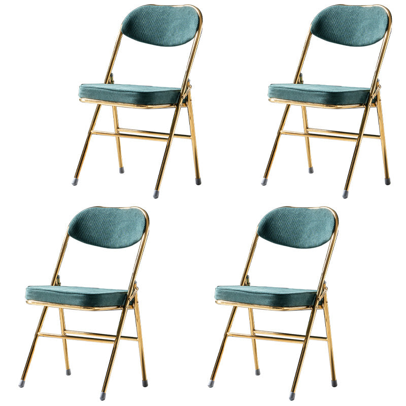 Sillas de comedor estilo Glam, sillas laterales sin brazos de cocina con patas de metal