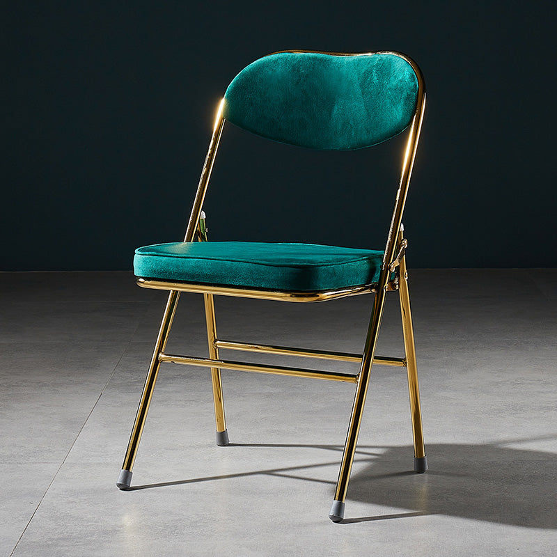 Sillas de comedor estilo Glam, sillas laterales sin brazos de cocina con patas de metal