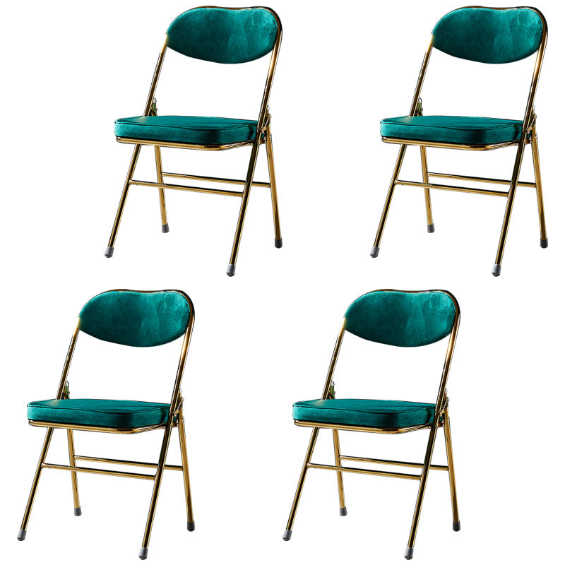 Sillas de comedor estilo Glam, sillas laterales sin brazos de cocina con patas de metal